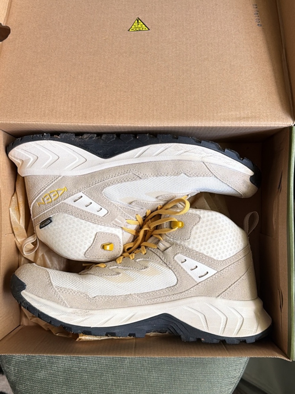 Women Keen Free People Beige and Yellow Trail Hiking Boots